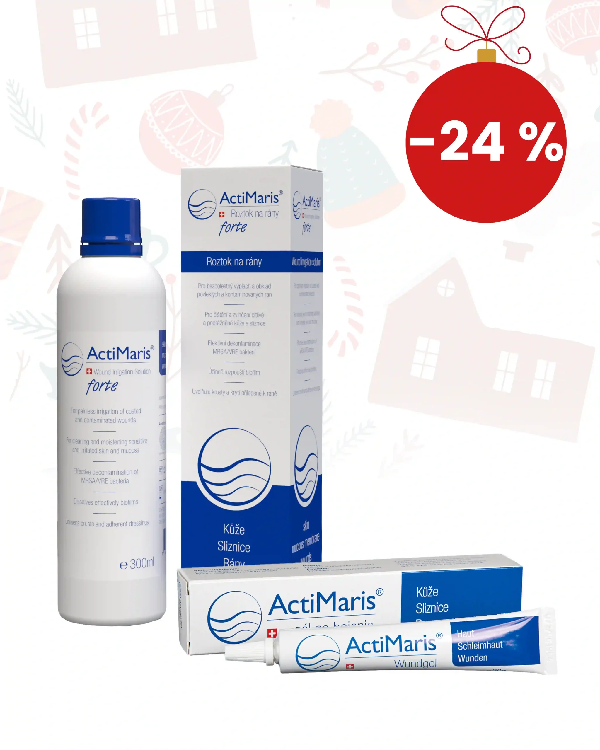 ActiMaris Forte roztok a gel na světlém pozadí