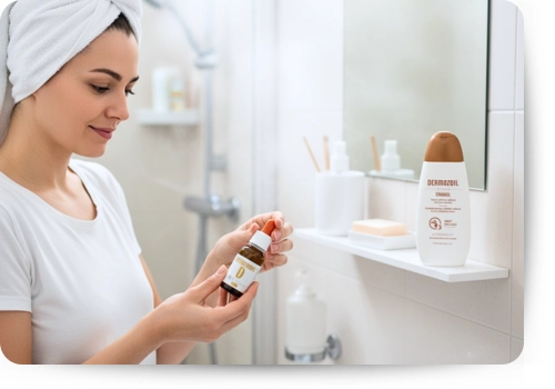 Použitie Vitaminoil D3 pri zápale pokožky hlavy.