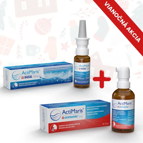 Vianočná zľava na účinné produkty ActiMaris na zápaly hrdla a nosa.
